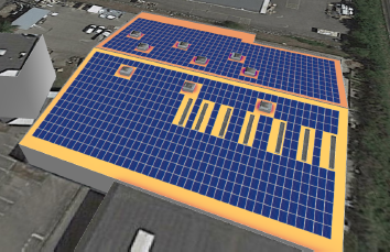 Projet avec champ solaire nord et sud